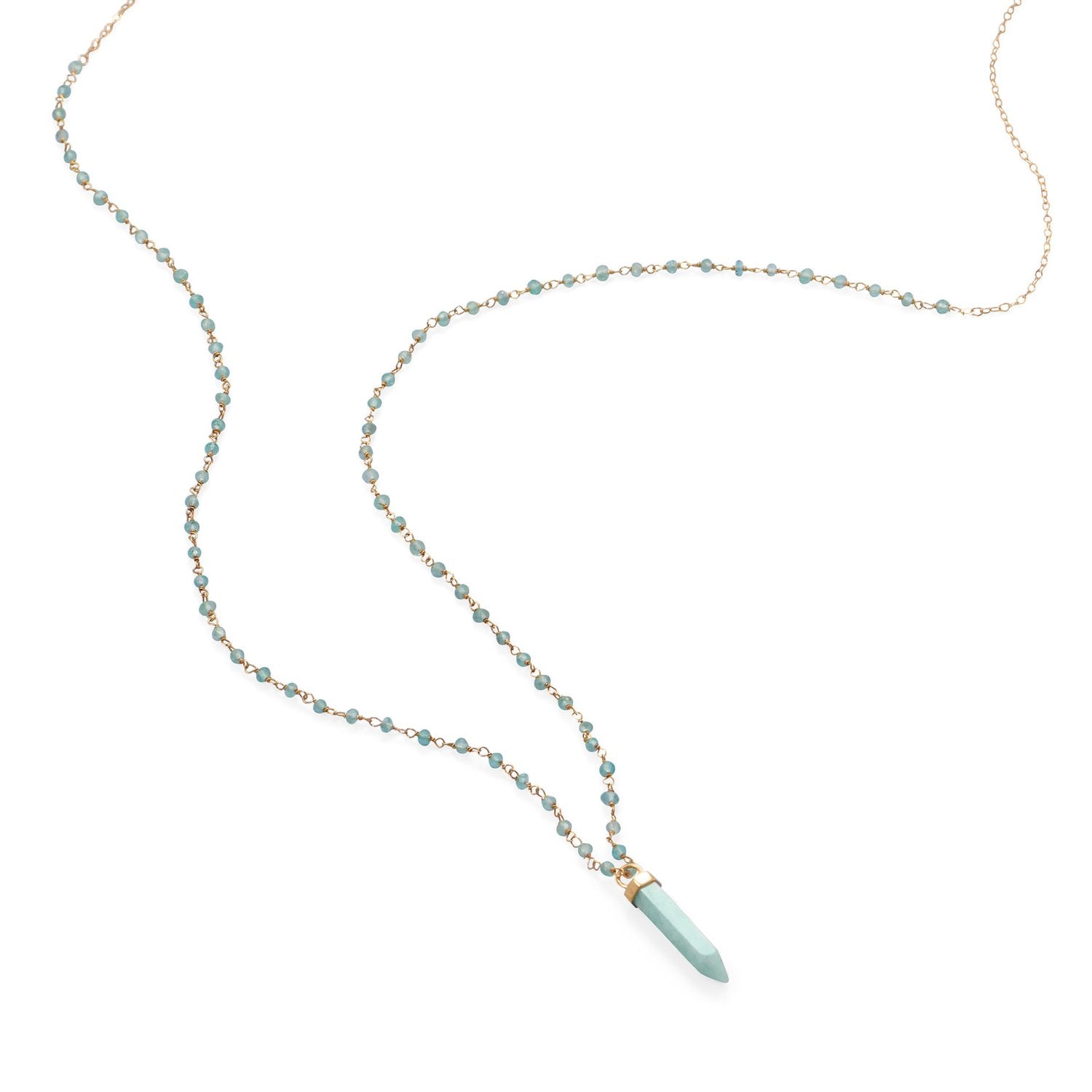 40 " Apatite and Amazonite Necklace - Joyeria Lady