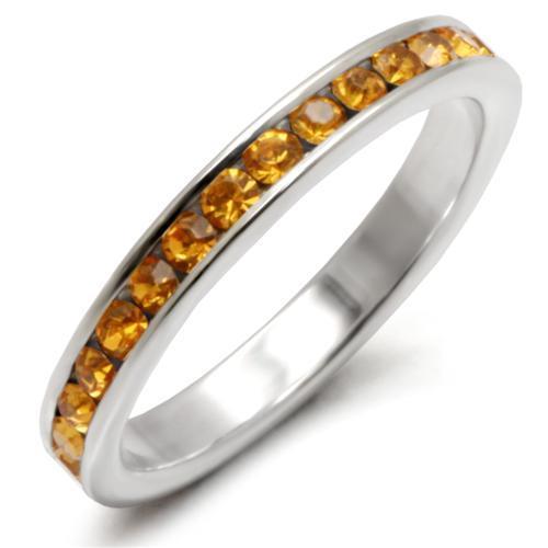 35147 - High-Polished 925 Sterling Silver Ring with Top Grade Crystal  in Topaz - Joyeria Lady