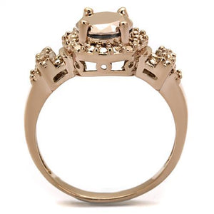3W1193 IP Rose Gold(Ion Plating) Brass Ring with AAA Grade CZ in Metallic Light Gold