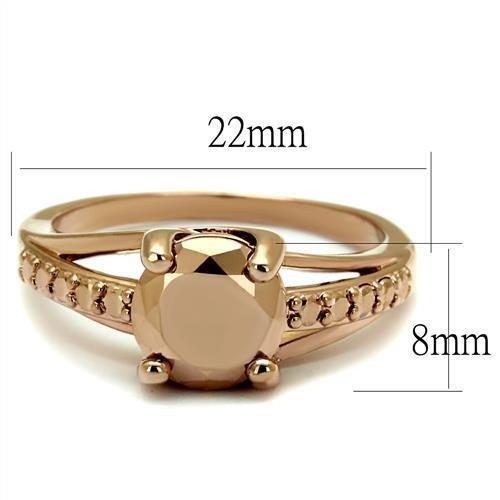 3W1199 IP Rose Gold(Ion Plating) Brass Ring with AAA Grade CZ in Metallic Light Gold - Joyeria Lady