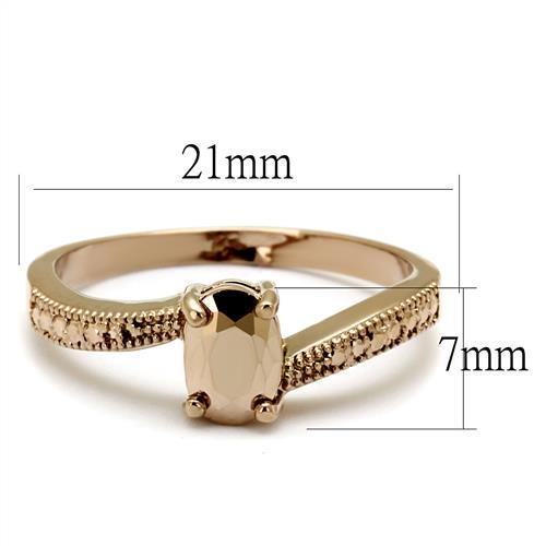 3W1201 IP Rose Gold(Ion Plating) Brass Ring with AAA Grade CZ in Metallic Light Gold - Joyeria Lady