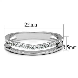 3W1229 Rhodium Brass Ring with AAA Grade CZ in Clear