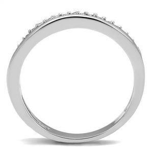 3W1229 Rhodium Brass Ring with AAA Grade CZ in Clear