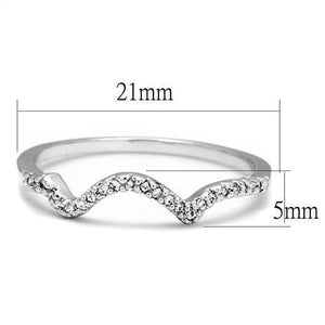 3W1239 Rhodium Brass Ring with AAA Grade CZ in Clear