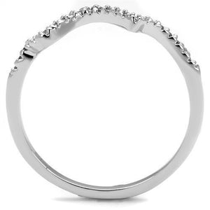 3W1239 Rhodium Brass Ring with AAA Grade CZ in Clear