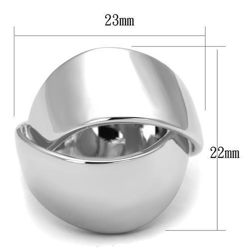 3W1311 Rhodium Brass Ring with No Stone in No Stone - Joyeria Lady