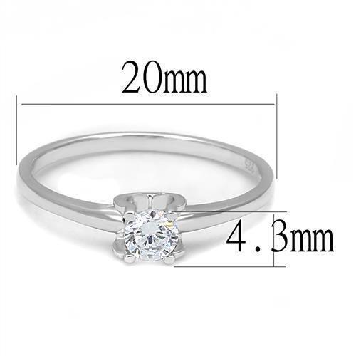 3W1385 - Rhodium 925 Sterling Silver Ring with AAA Grade CZ  in Clear - Joyeria Lady