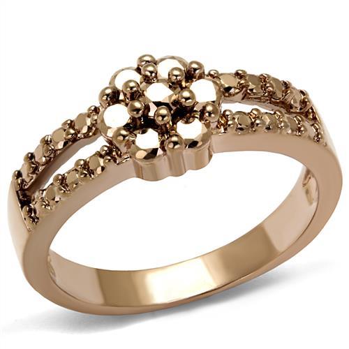 3W1192 IP Rose Gold(Ion Plating) Brass Ring with AAA Grade CZ in Metallic Light Gold - Joyeria Lady