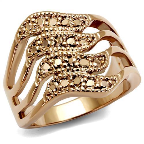 3W1196 IP Rose Gold(Ion Plating) Brass Ring with AAA Grade CZ in Metallic Light Gold - Joyeria Lady