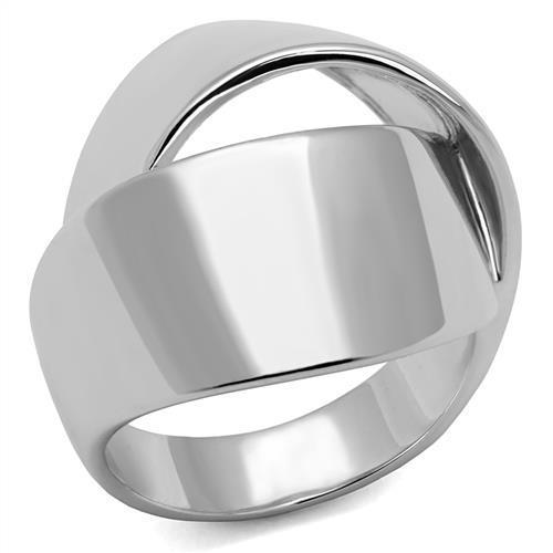 3W1311 Rhodium Brass Ring with No Stone in No Stone - Joyeria Lady