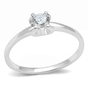 3W1385 - Rhodium 925 Sterling Silver Ring with AAA Grade CZ  in Clear - Joyeria Lady