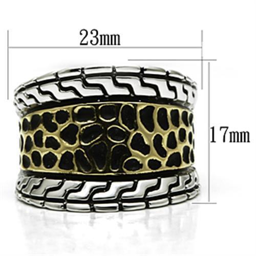 3W296 Reverse Two-Tone Brass Ring with No Stone in No Stone - Joyeria Lady