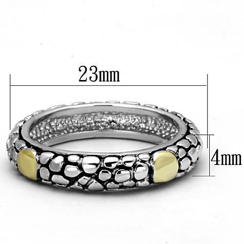 3W332 Reverse Two-Tone Brass Ring with Epoxy in Jet - Joyeria Lady