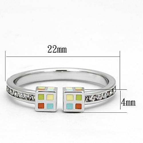 3W525 Rhodium Brass Ring with AAA Grade CZ in Clear - Joyeria Lady