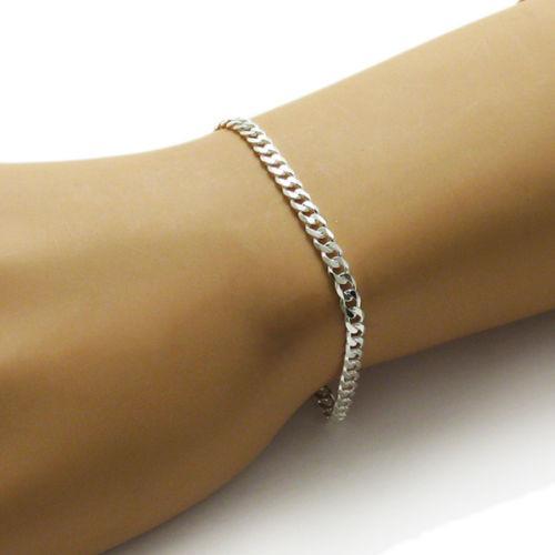 Timeless Sterling Silver Cuban Link Chain Bracelet in 4mm (Gauge 100) width. Available in 7" and 8" Lengths. - Joyeria Lady