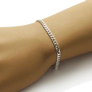 Timeless Sterling Silver Cuban Link Chain Bracelet in 4mm (Gauge 100) width. Available in 7" and 8" Lengths.