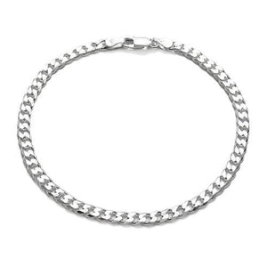 Timeless Sterling Silver Cuban Link Chain Bracelet in 4mm (Gauge 100) width. Available in 7" and 8" Lengths. - Joyeria Lady