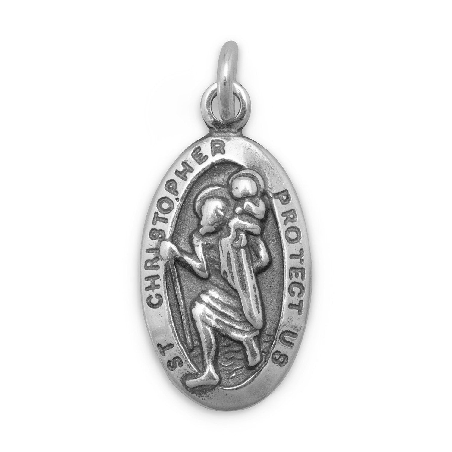 Small Oval Saint Christopher Charm - Joyeria Lady