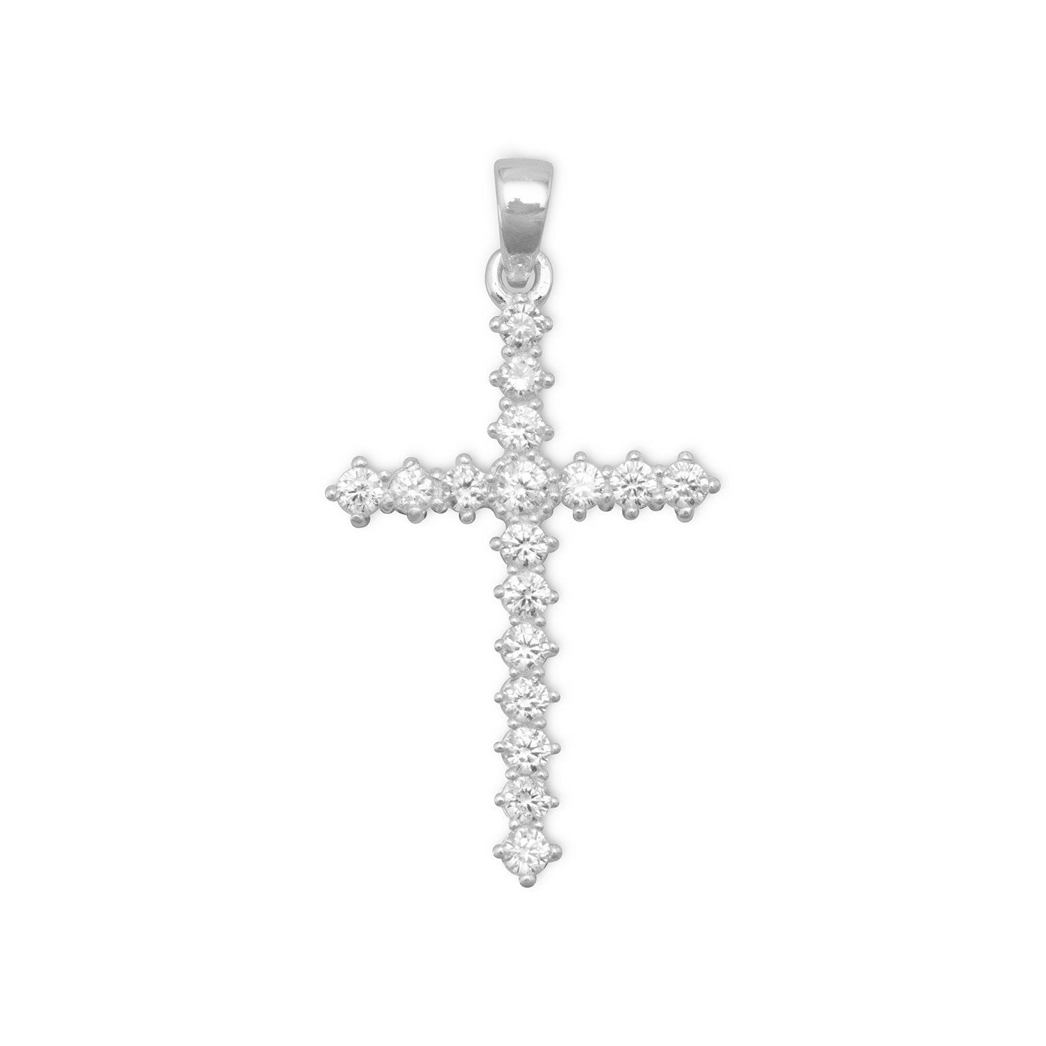 CZ Cross Pendant - Joyeria Lady