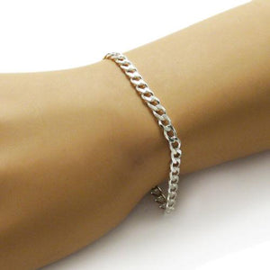 Elegant Sterling Silver Cuban Link Chain Bracelet in 5mm (Gauge 120) width. Available in 7" and 8" Lengths.