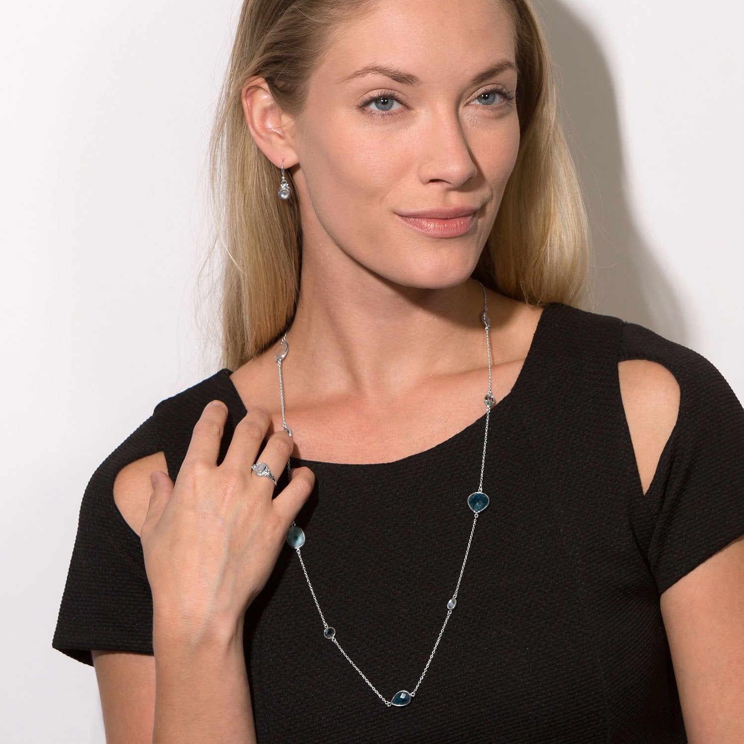 29" Multistone Endless Necklace - Joyeria Lady