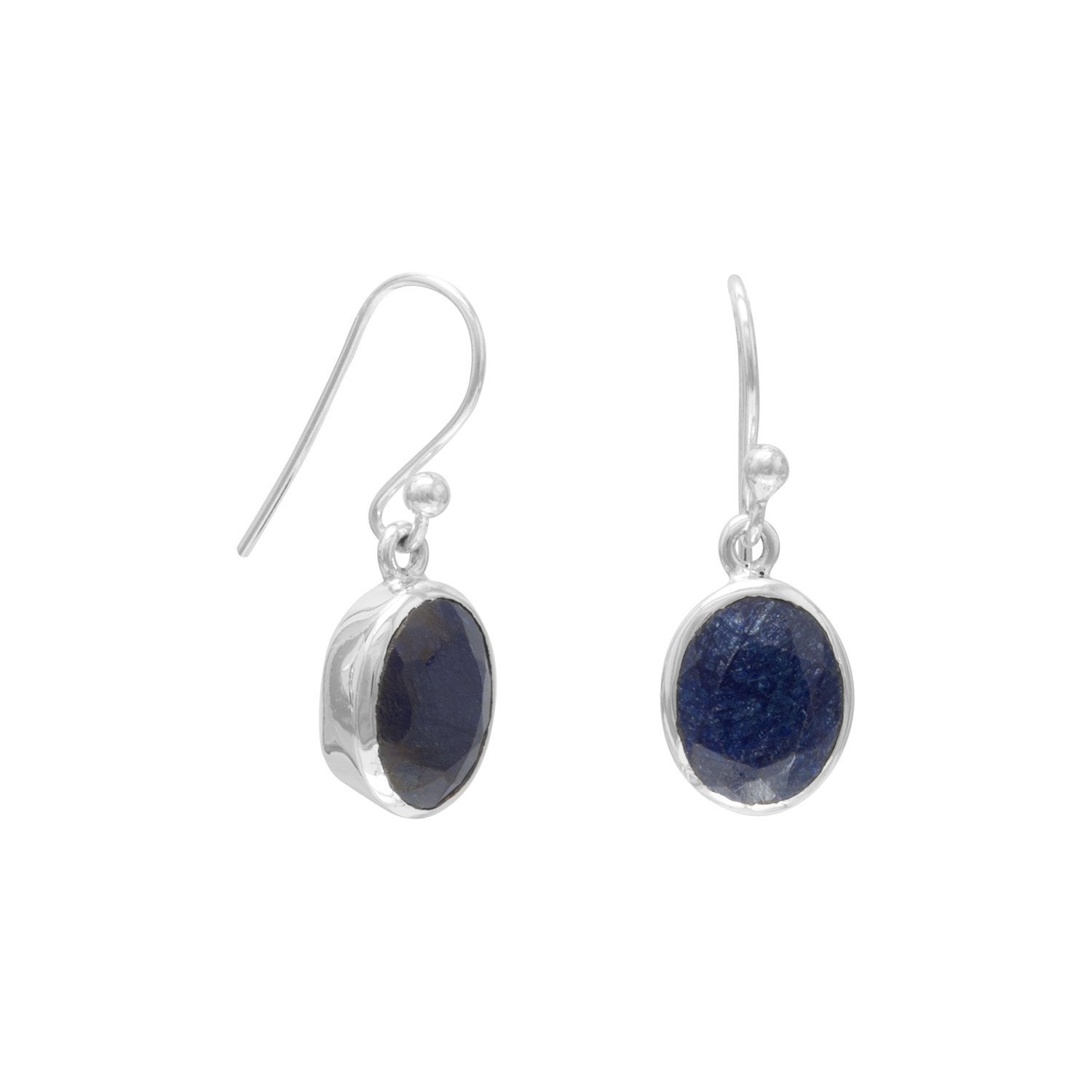 Oval Faceted Corundum Earrings - Joyeria Lady