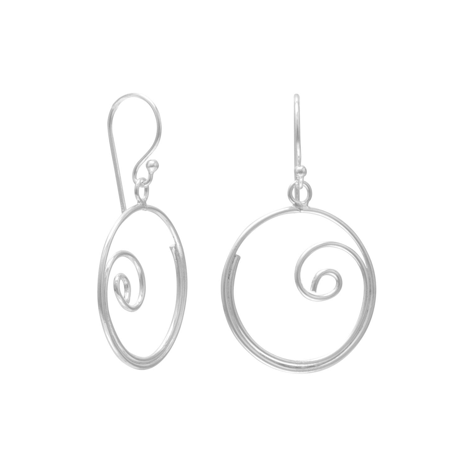 Thin Swirl Design Earrings - Joyeria Lady