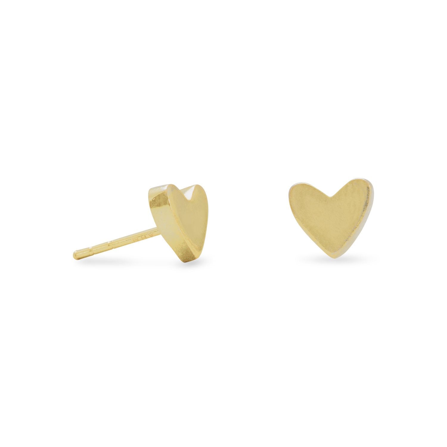 "Heart of Gold" Heart Stud Earrings - Joyeria Lady