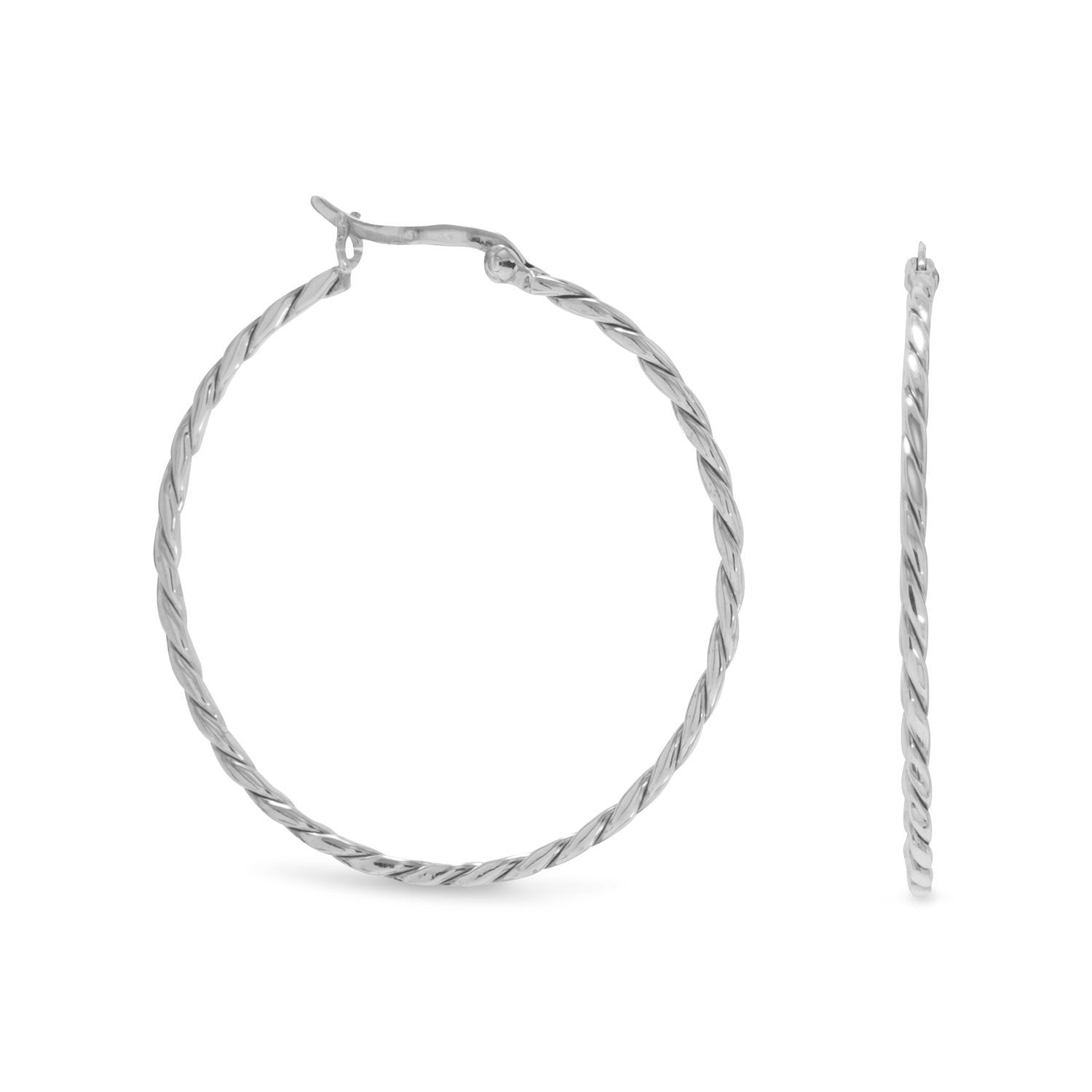 Thin Twist Hoop Earrings - Joyeria Lady
