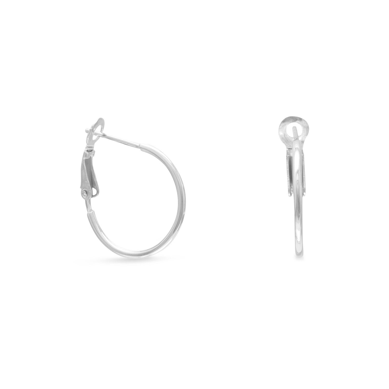 1mm Clip Post Hoop Earrings - Joyeria Lady