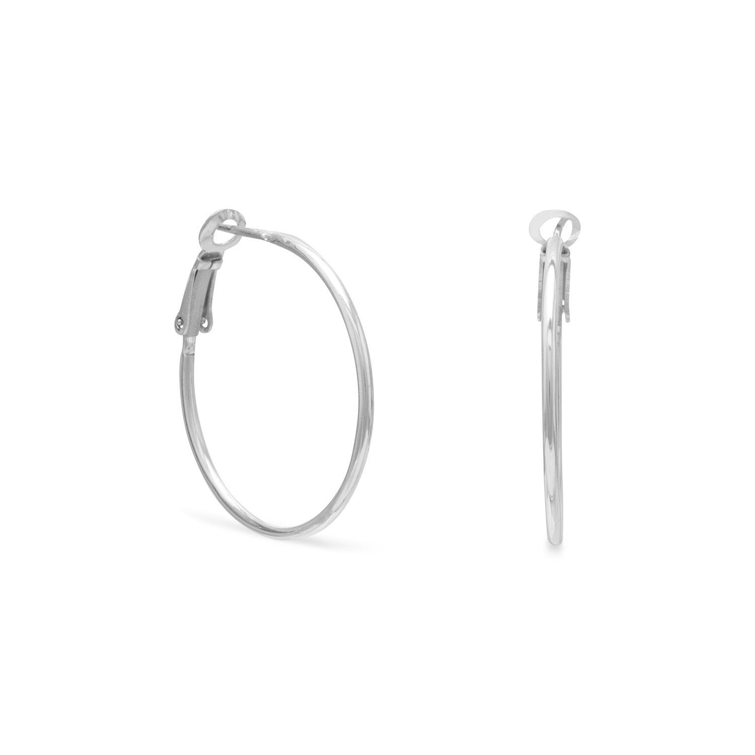 1mmx30mm Clip Post Hoop Earrings - Joyeria Lady