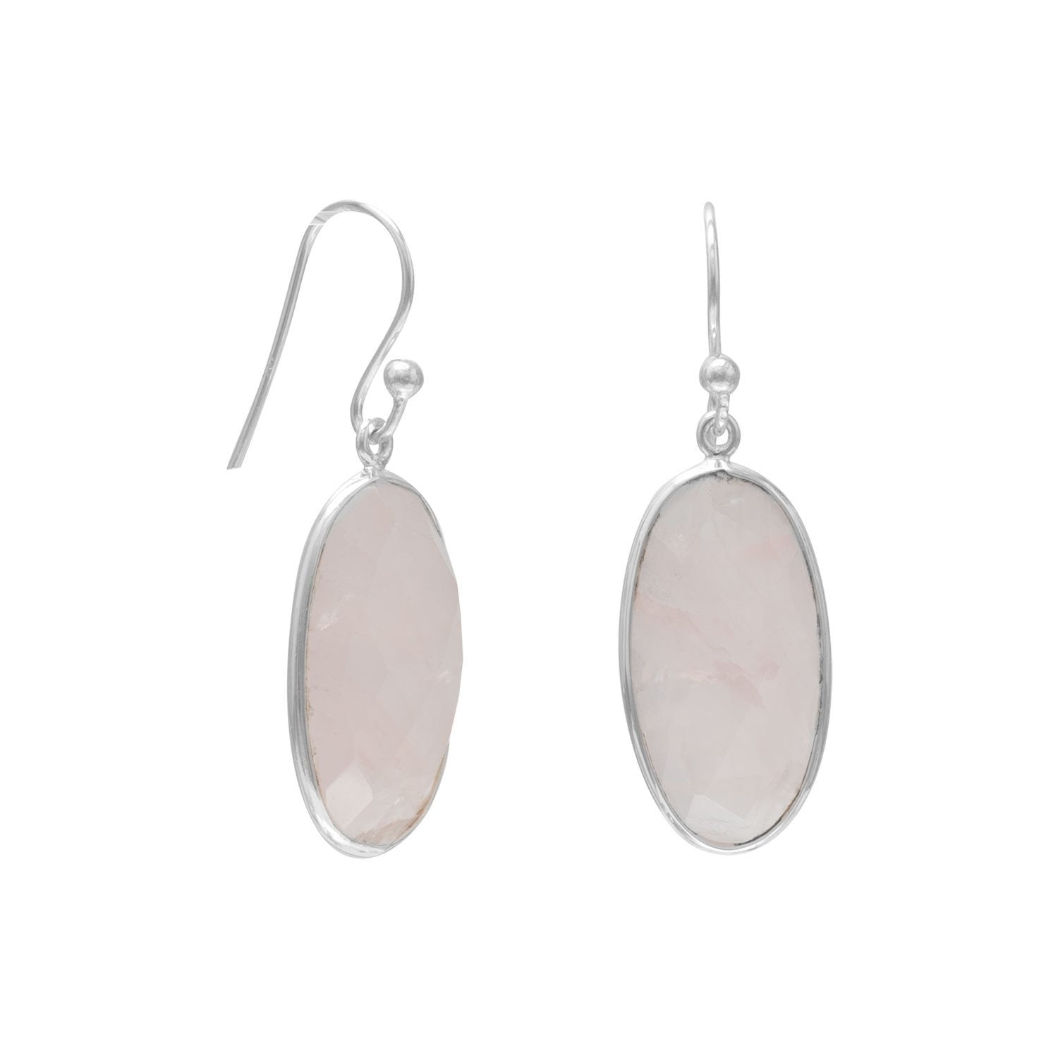 Rose Quartz French Wire Earrings - Joyeria Lady