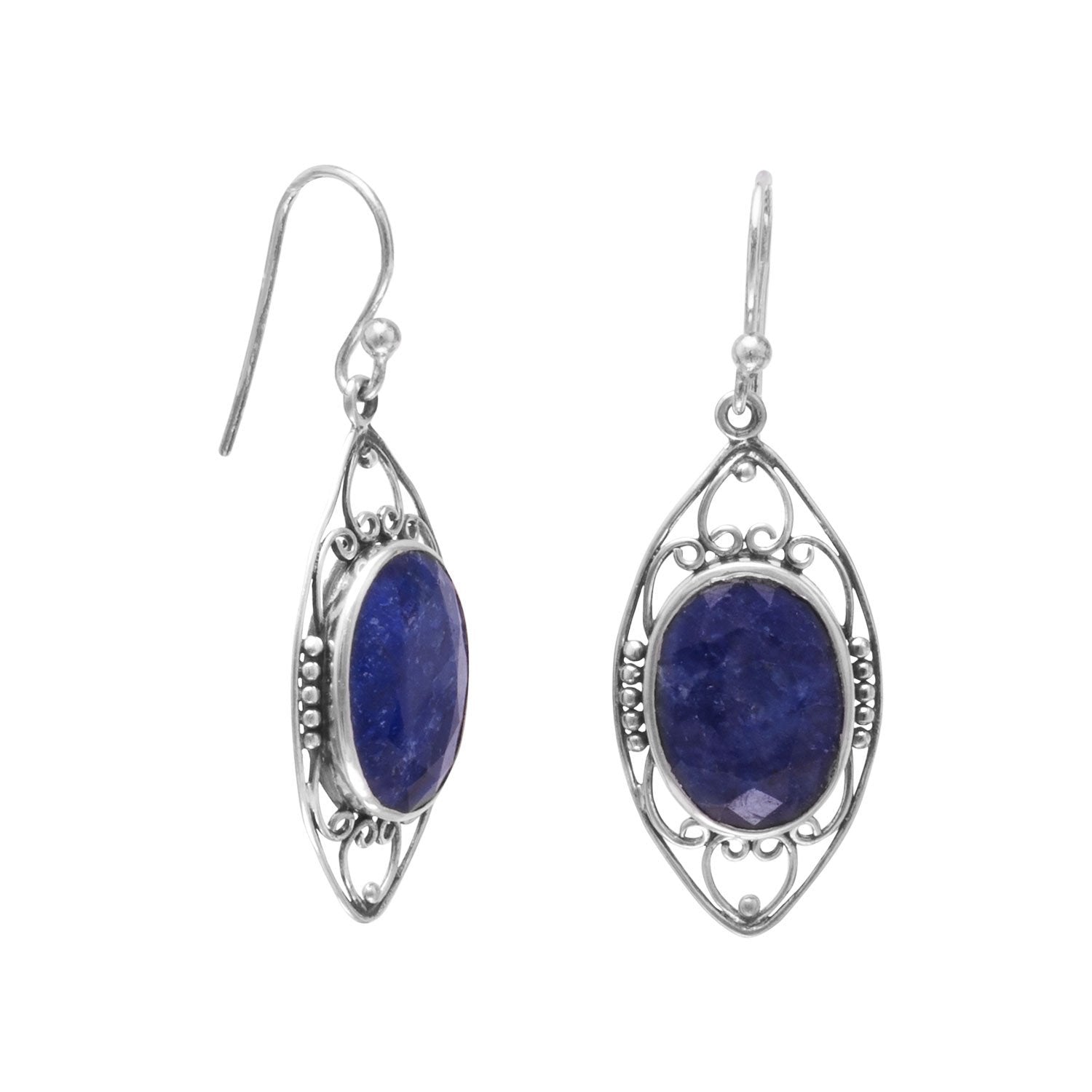 Polished Corundum French Wire Earrings - Joyeria Lady