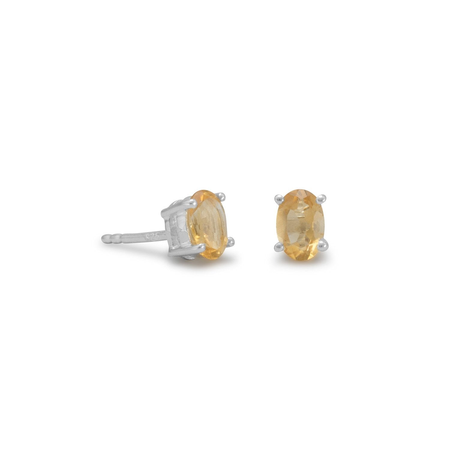 Oval Citrine Earrings - Joyeria Lady