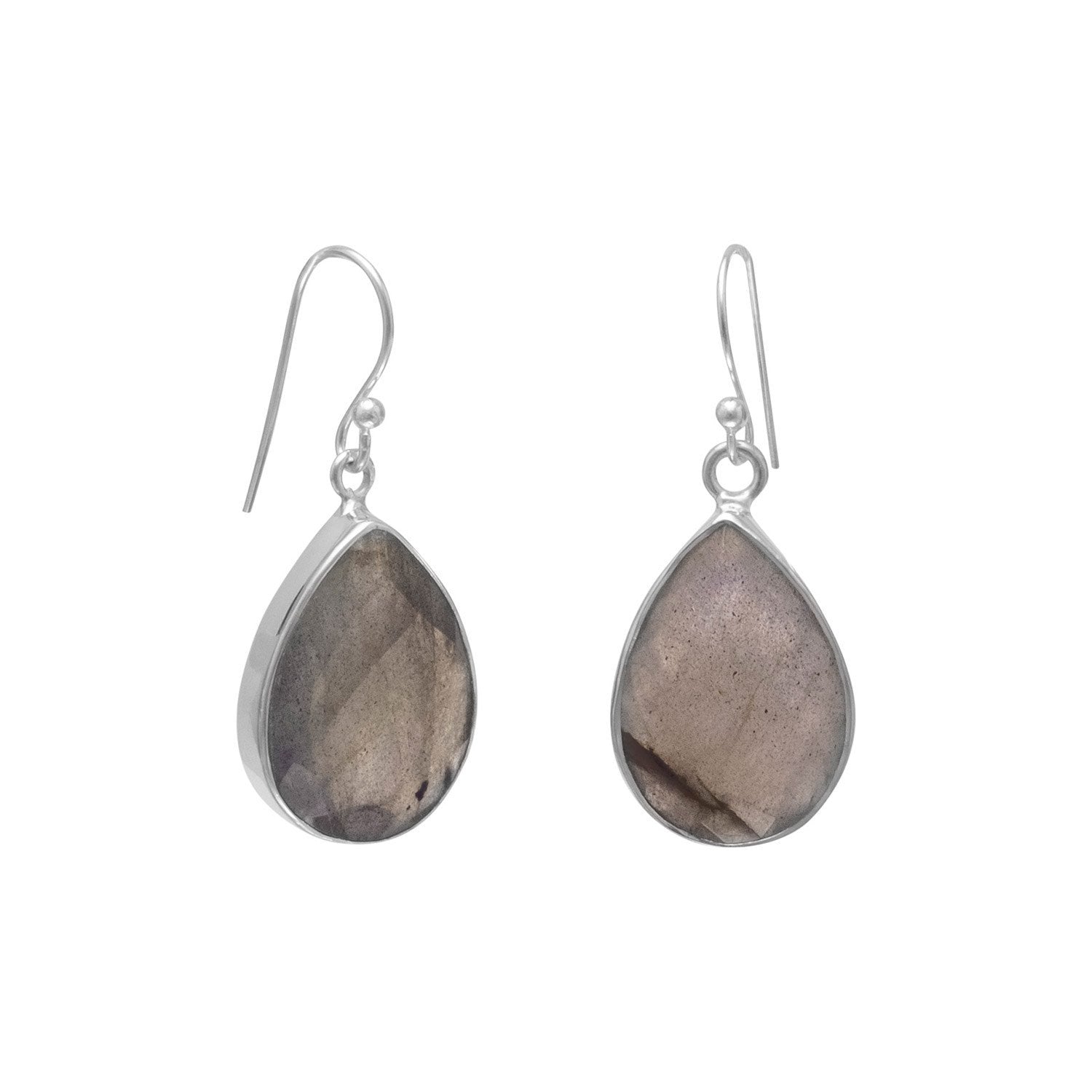 Faceted Labradorite French Wire Earrings - Joyeria Lady