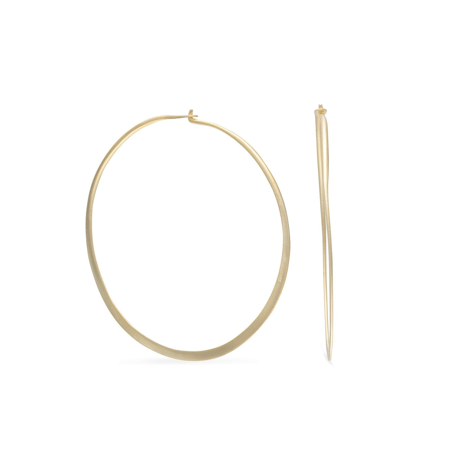 14 Karat Gold Plated Hoop Earrings - Joyeria Lady