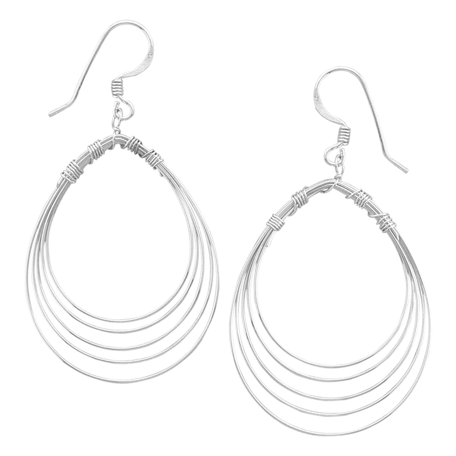 Pear Shape Wire Earrings - Joyeria Lady