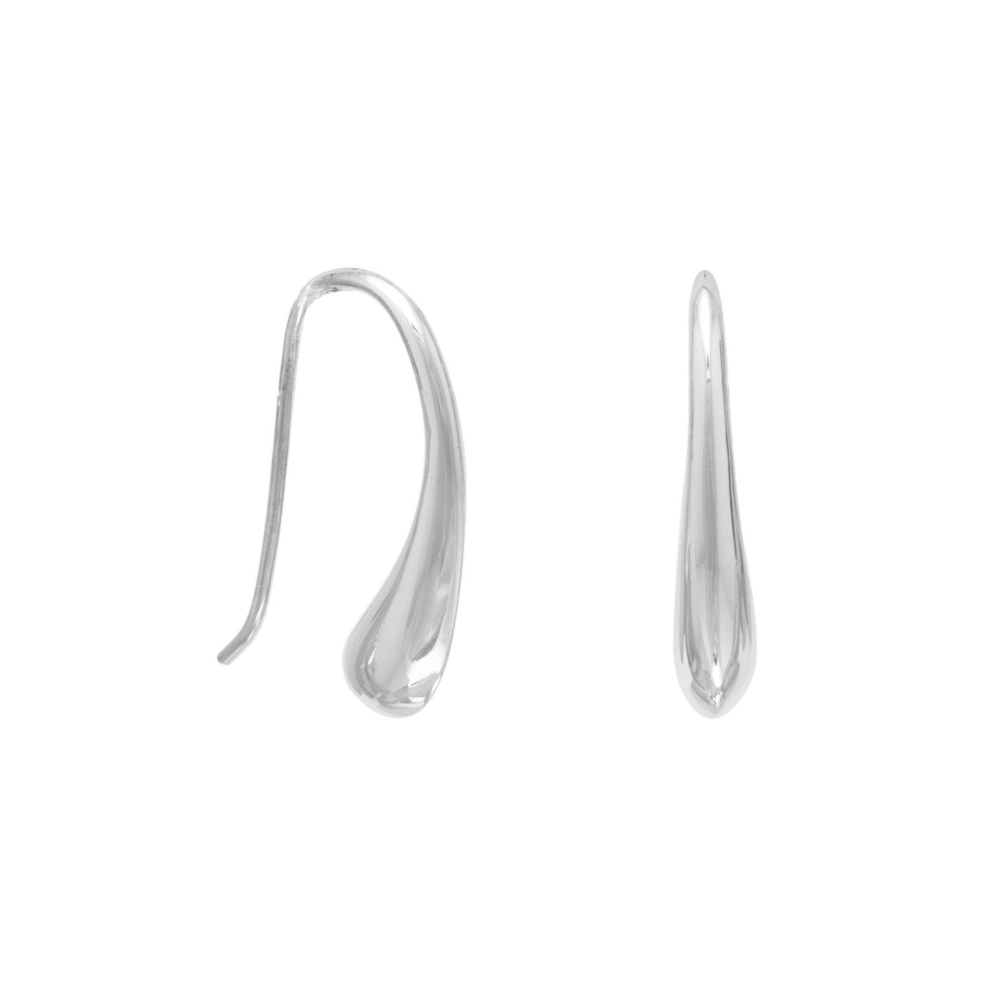 Curved Pear Shape Wire Earrings - Joyeria Lady