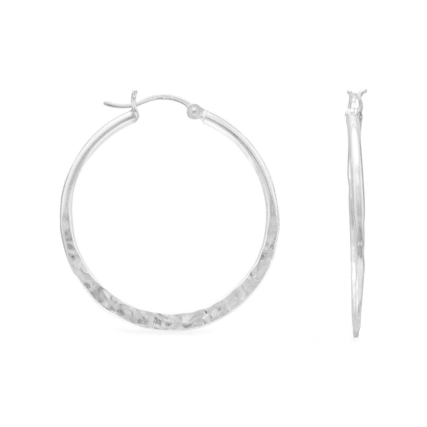 Hammered Click Hoops - Joyeria Lady