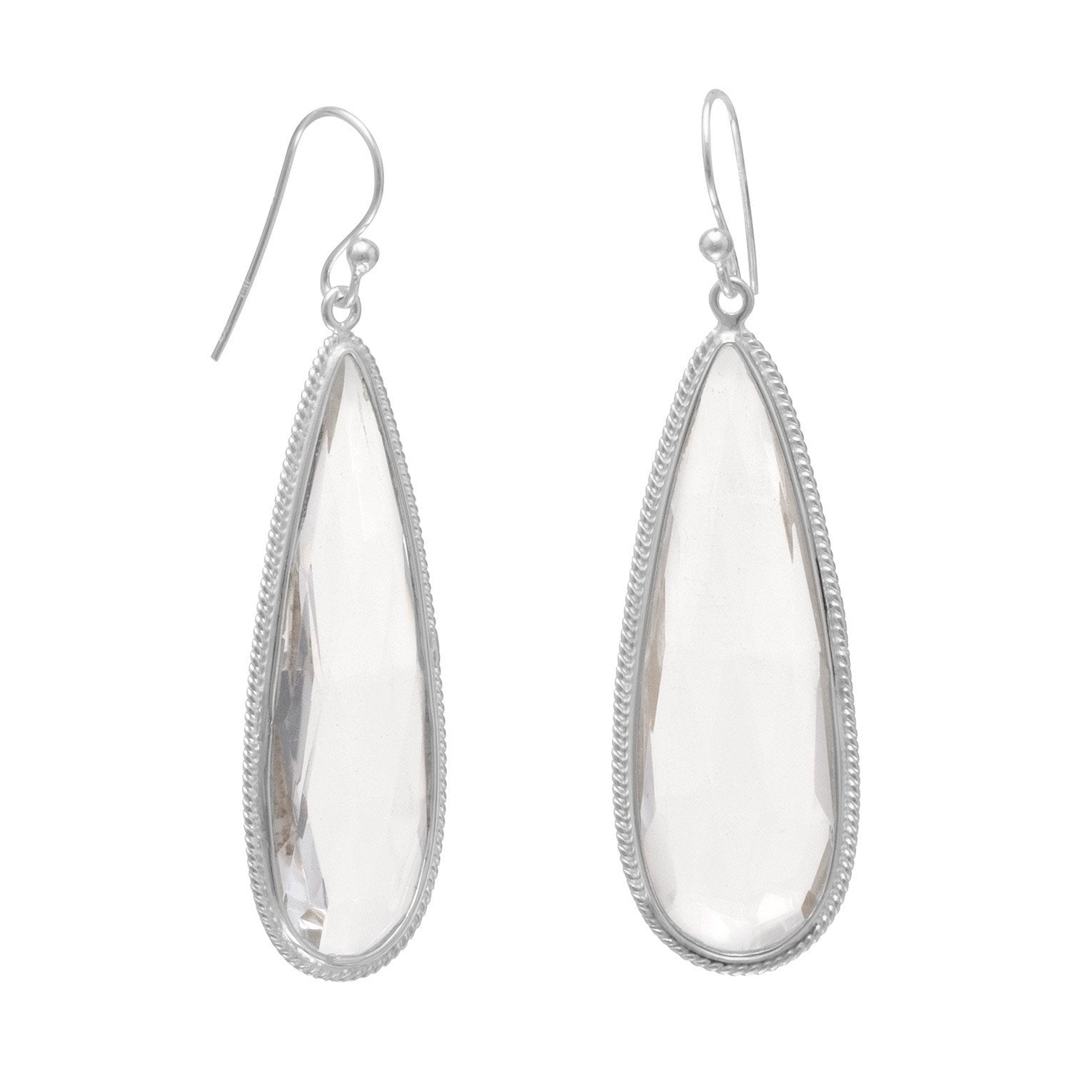 Pear Shape Faceted Quartz Earrings - Joyeria Lady