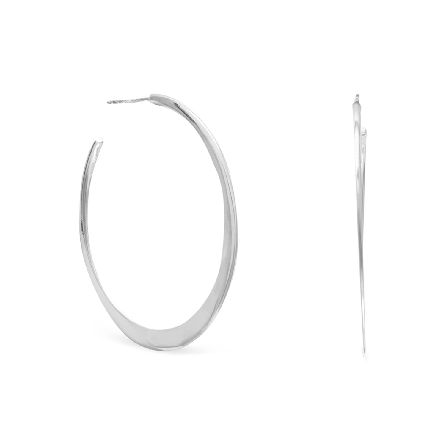 Flat Tapered 3/4 Hoops - Joyeria Lady