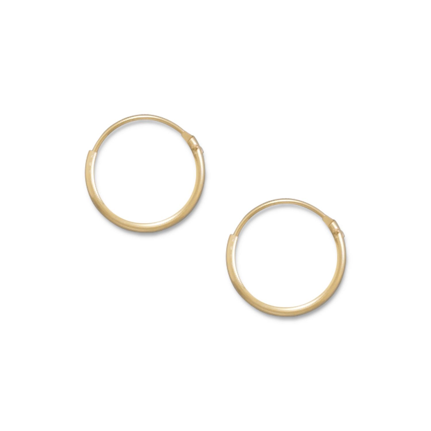 14/20 Gold Filled 1mm x 12mm Hoops - Joyeria Lady