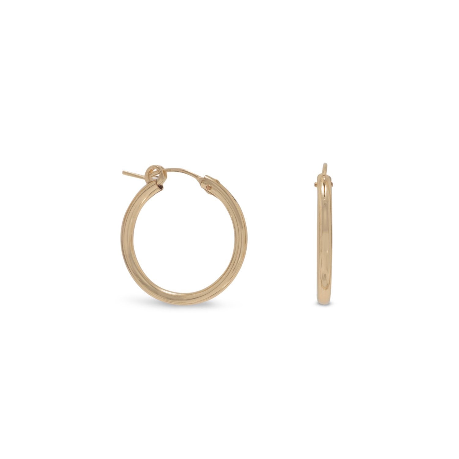 12/20 Gold Filled 2mm x 22mm Hoops - Joyeria Lady