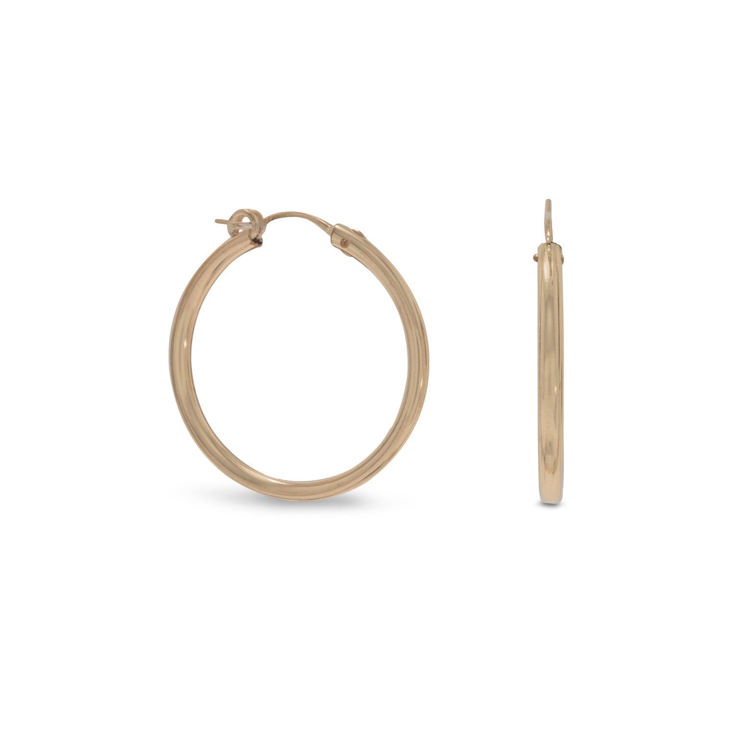 12/20 Gold Filled 2mm x 27mm Hoops - Joyeria Lady