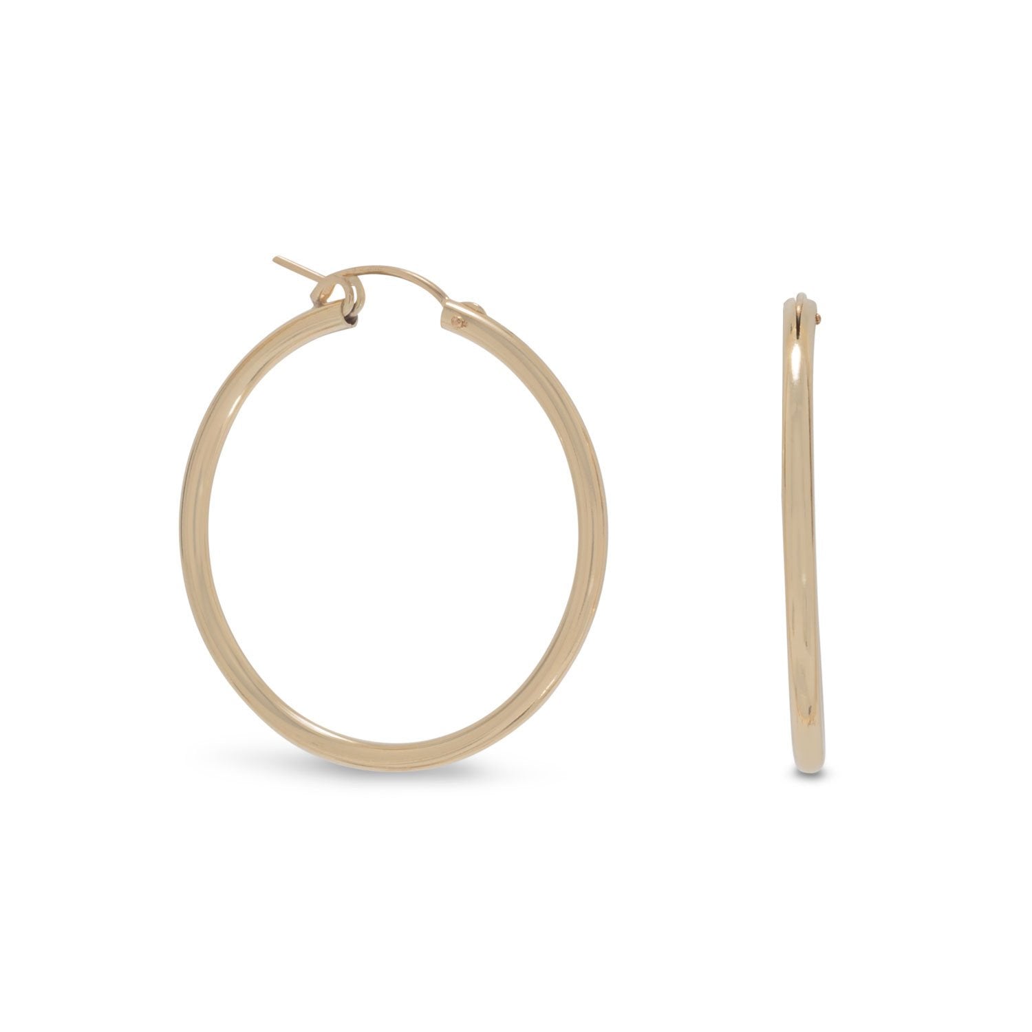 12/20 Gold Filled 2mm x 34mm Hoops - Joyeria Lady