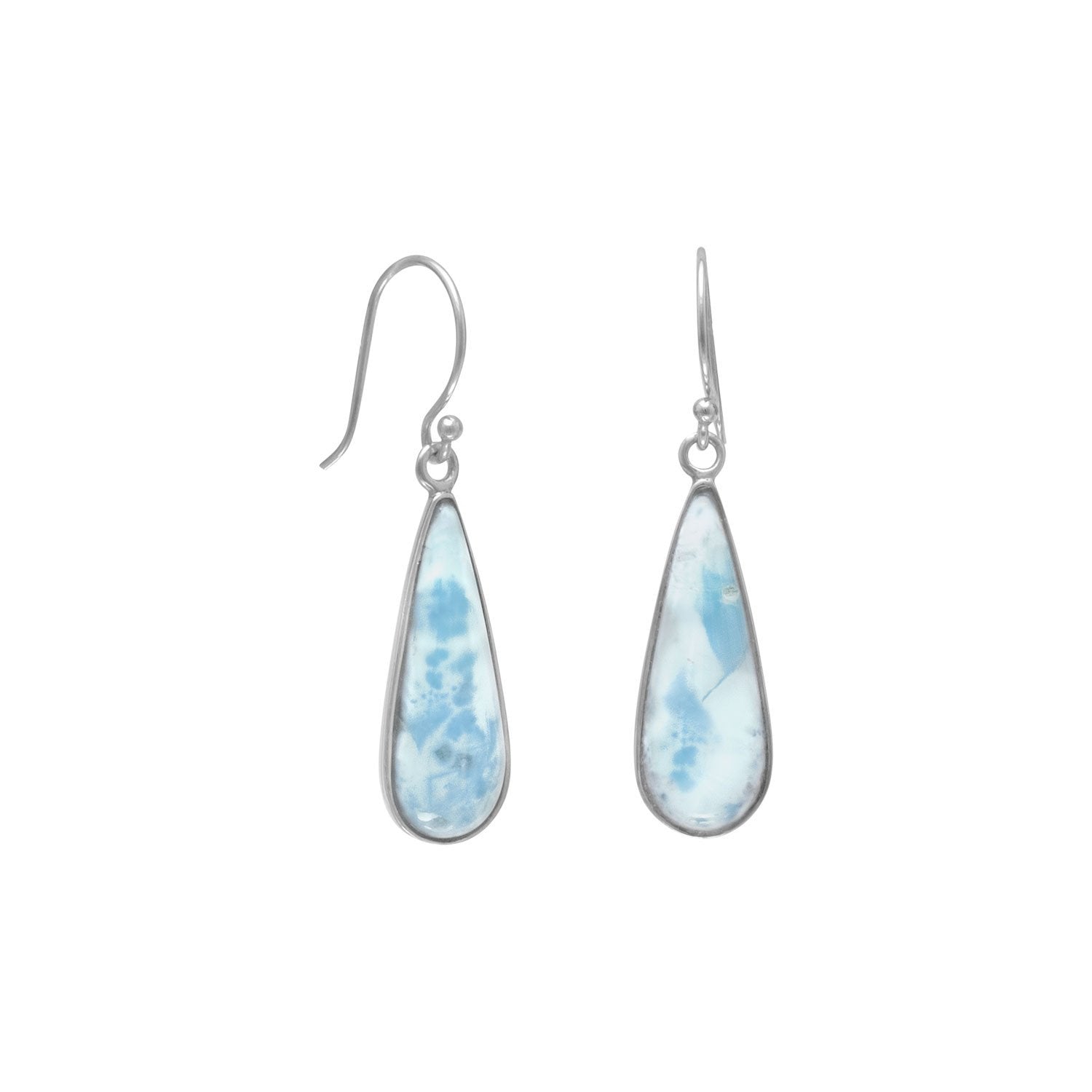 Pear Shape Larimar Earrings - Joyeria Lady