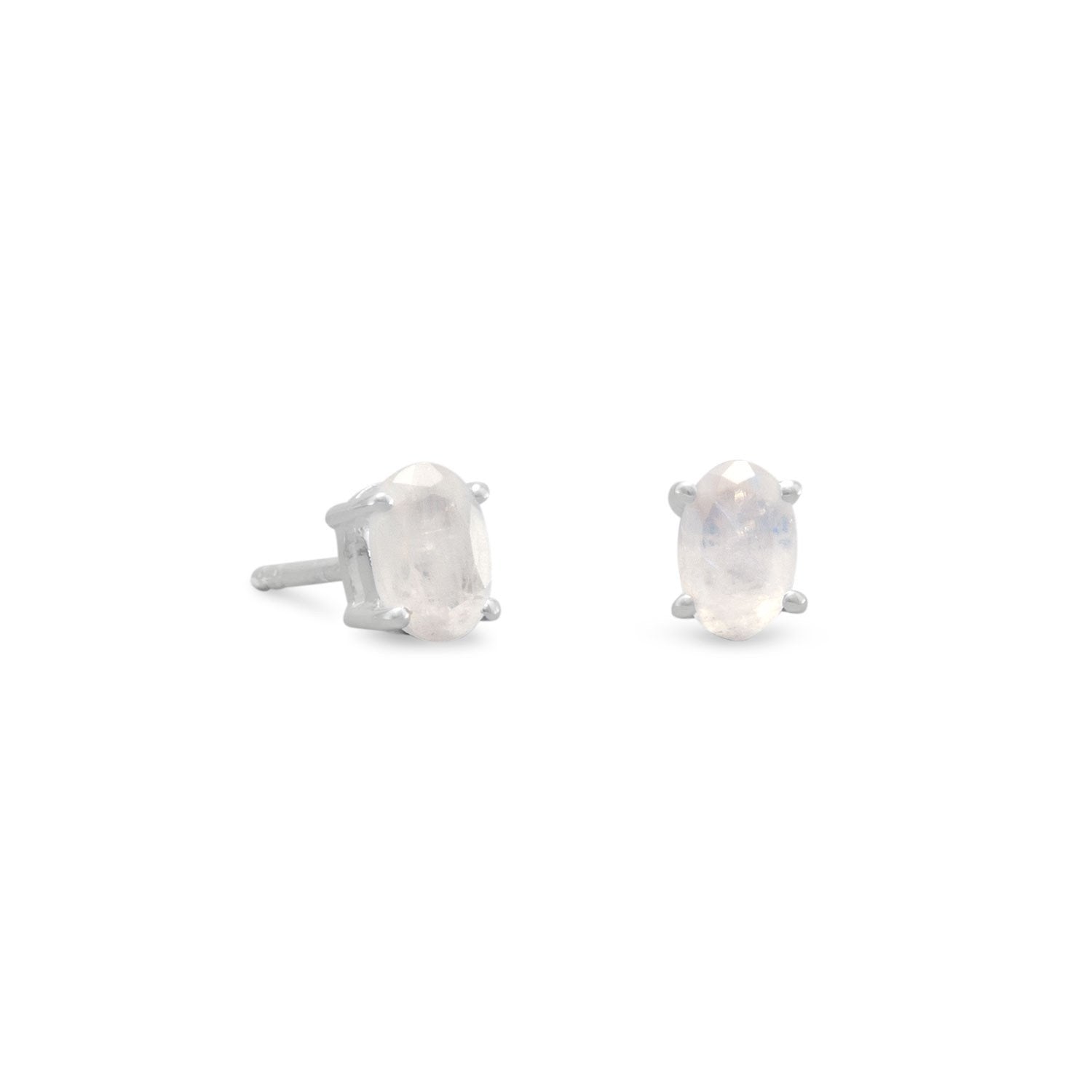 Rainbow Moonstone Stud Earrings - Joyeria Lady