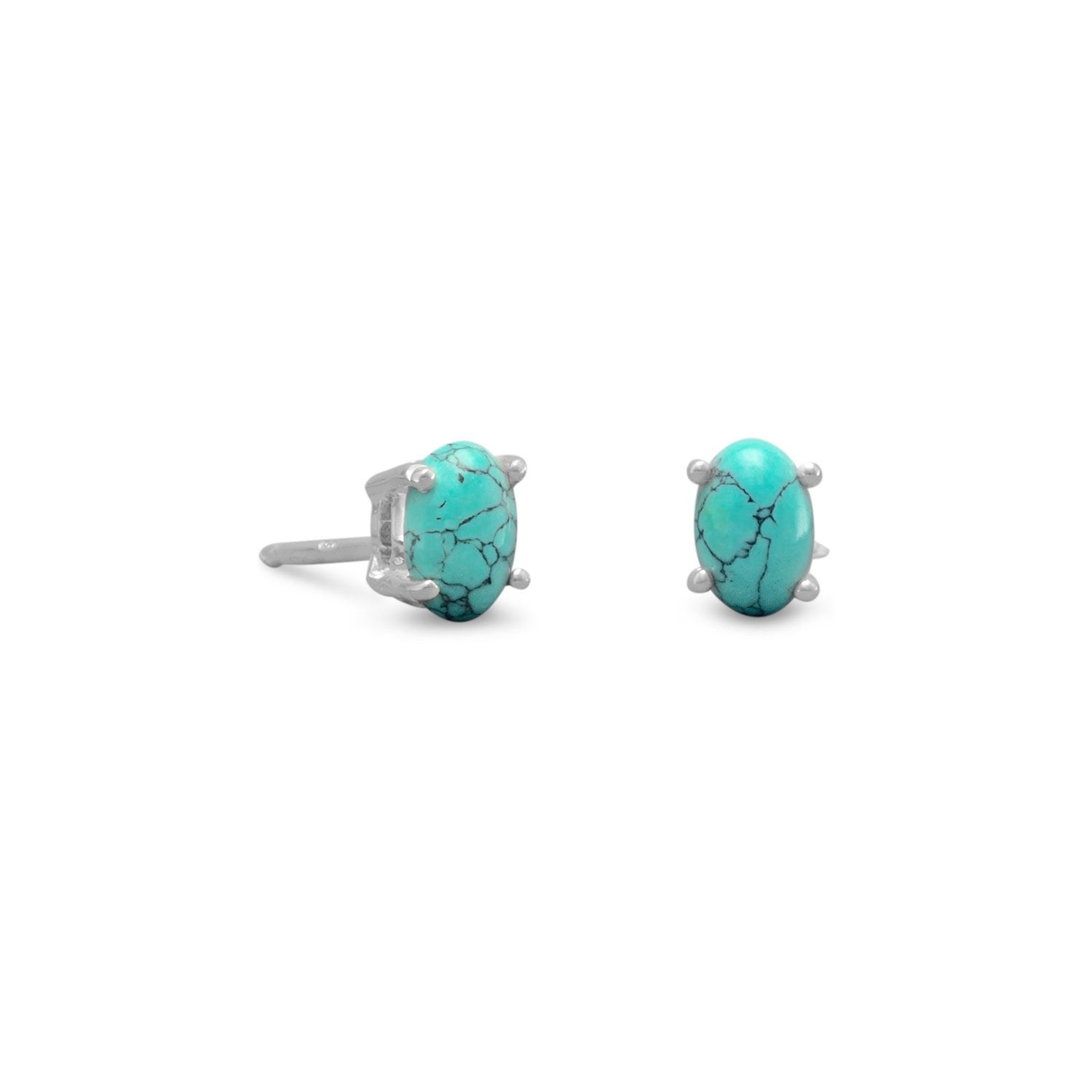 Stabilized Turquoise Stud Earrings - Joyeria Lady