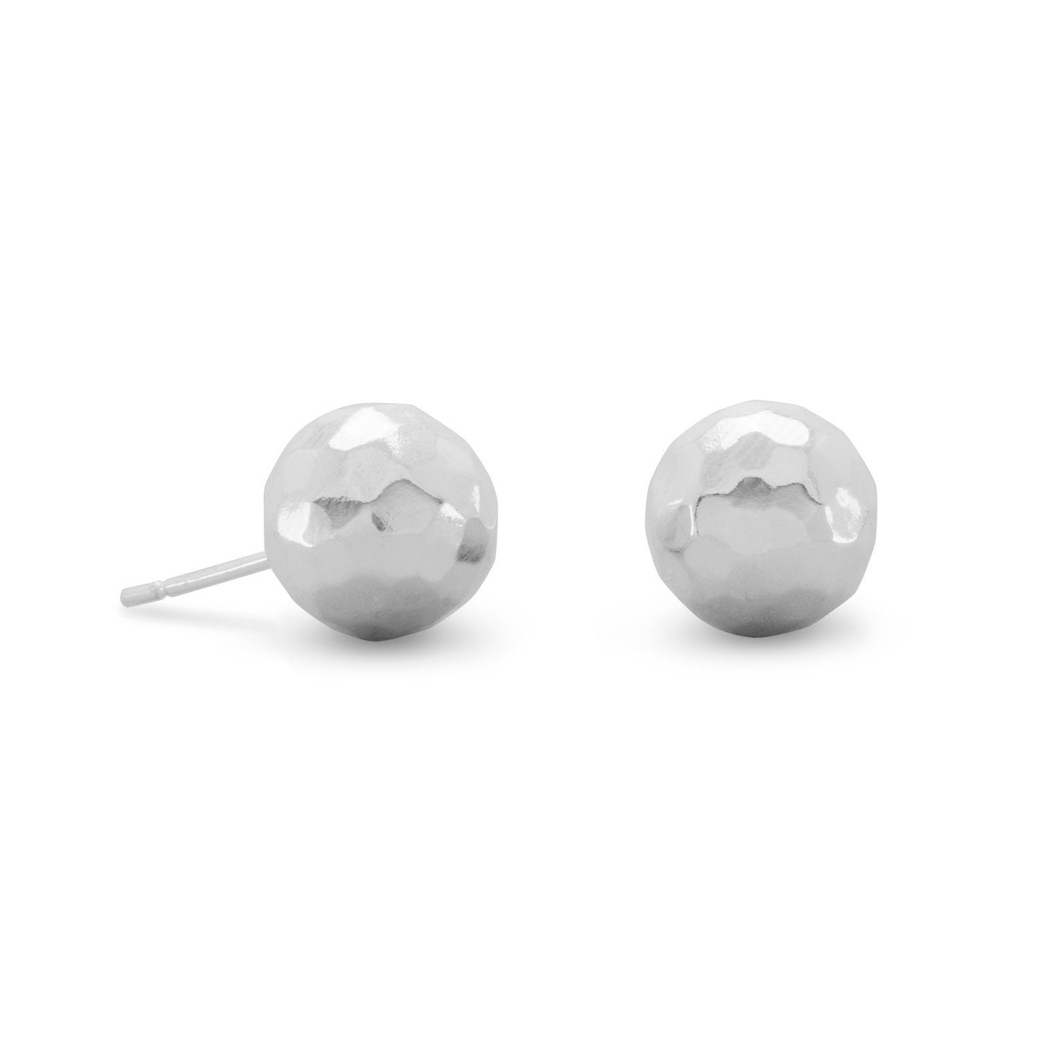 10mm Hammered Ball Earrings - Joyeria Lady