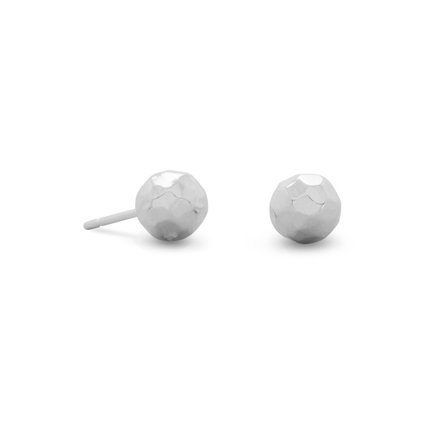 6mm Hammered Ball Earrings - Joyeria Lady